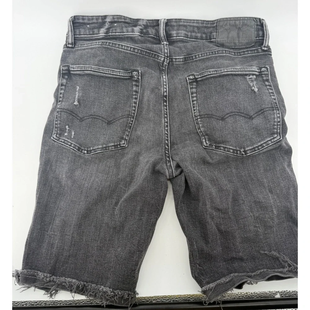 American Eagle Mens Ne(x)t Level Airflex Distressed Denim Shorts Black 30